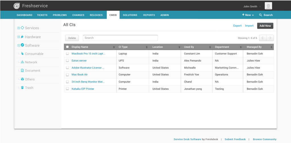 Freshservice screenshot - De 10 toonaangevende softwareoplossingen voor softwareactivabeheer van 2026