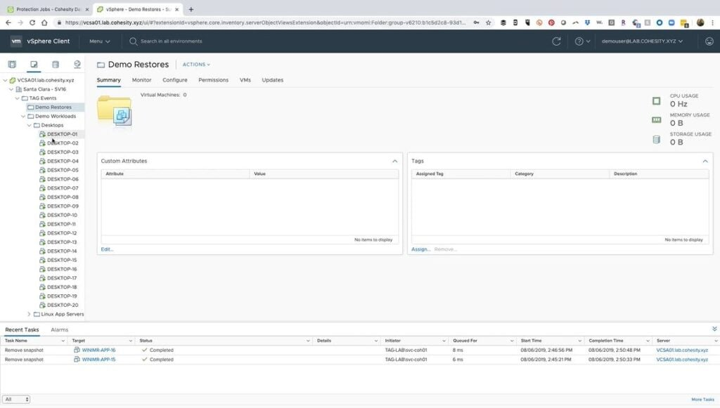 Cohesity screenshot - 10 beste software voor opslagbeheer voor IT-teams in 2026
