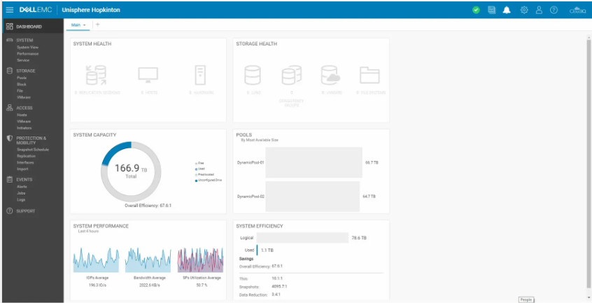 Dell Unity XT Storage screenshot - 10 beste software voor opslagbeheer voor IT-teams in 2026