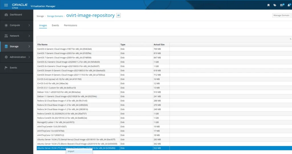 Oracle Virtualization screenshot - 10 beste keuzes voor servervirtualisatiesoftware voor 2026