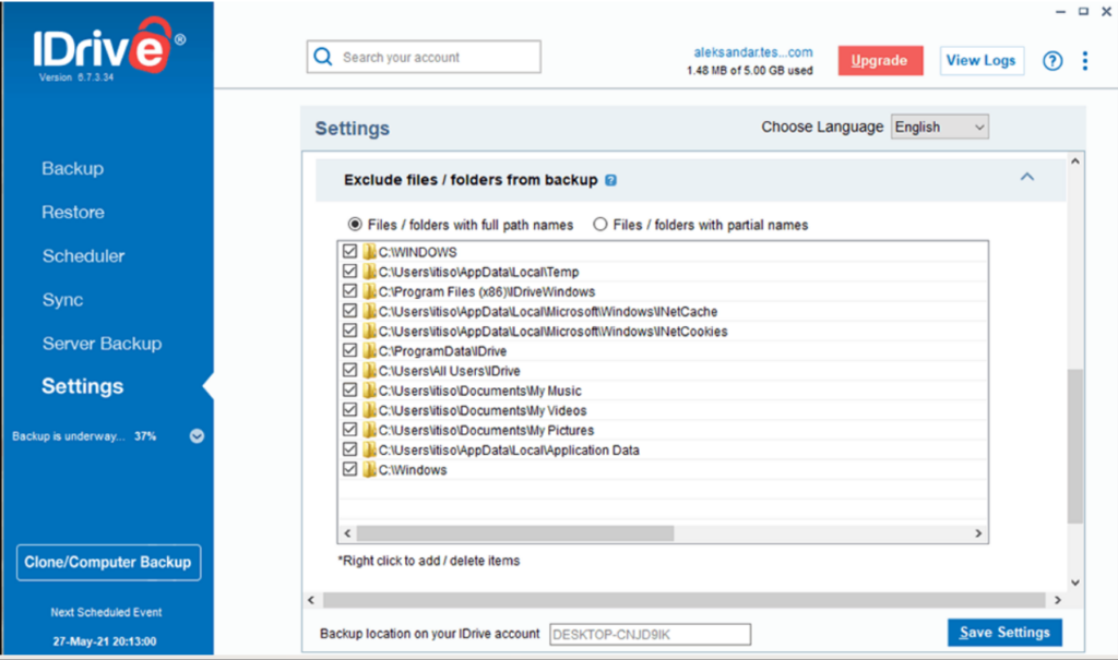IDrive screenshot - 10 serverback-upoplossingen & hoe ze zich in 2026 tot elkaar verhouden