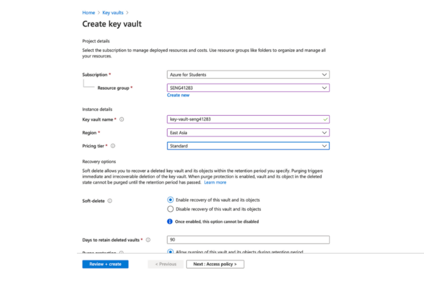 Azure Key Vault screenshot - De 10 beste tools voor geheimbeheer beoordeeld in 2026