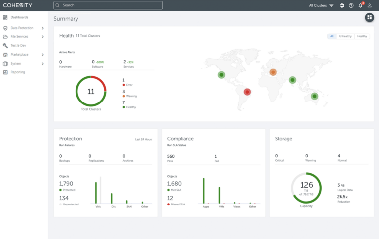 Cohesity Helios screenshot - Overzicht van de 10 beste SaaS-back-upsoftware
