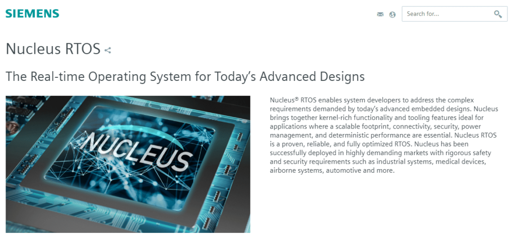 Nuclear RTOS screenshot - Gids voor de 10 beste IoT-besturingssystemen van 2026