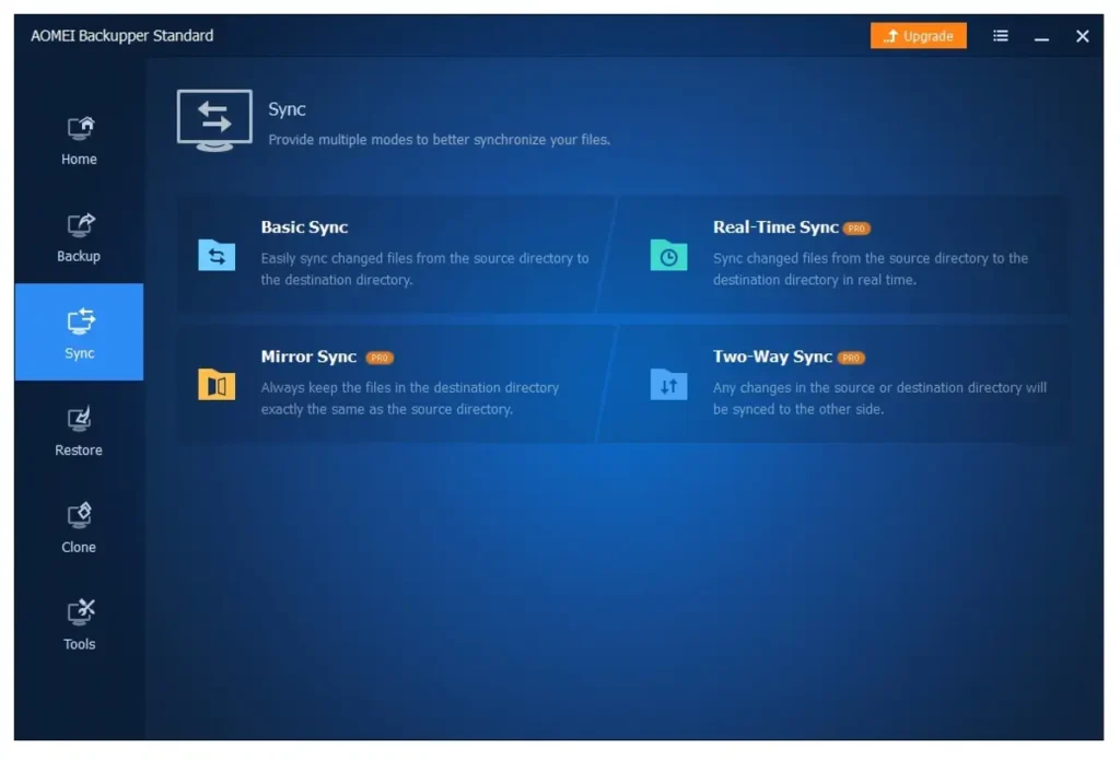 AOMEI Backupper screenshot - Top 10 software voor gegevensherstel uitgelegd
