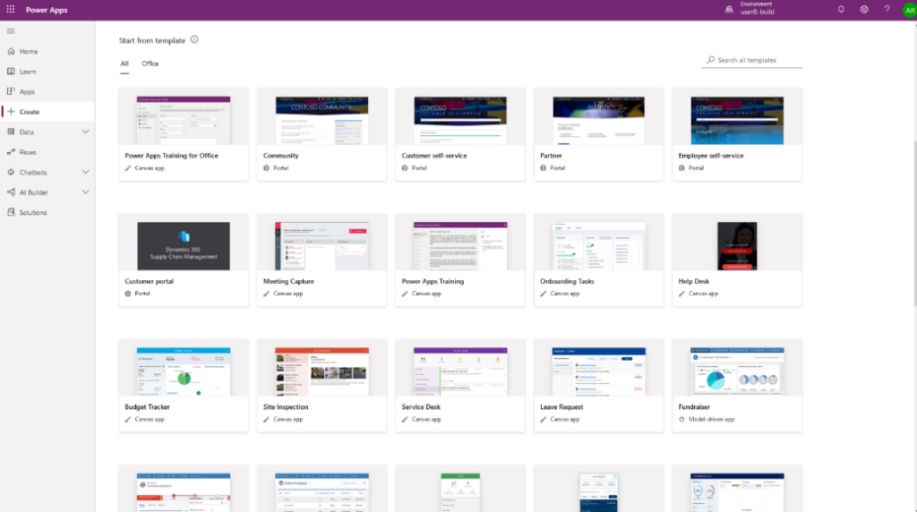 Microsoft Power Apps screenshot - 10 beste low-code-ontwikkelplatforms in 2026