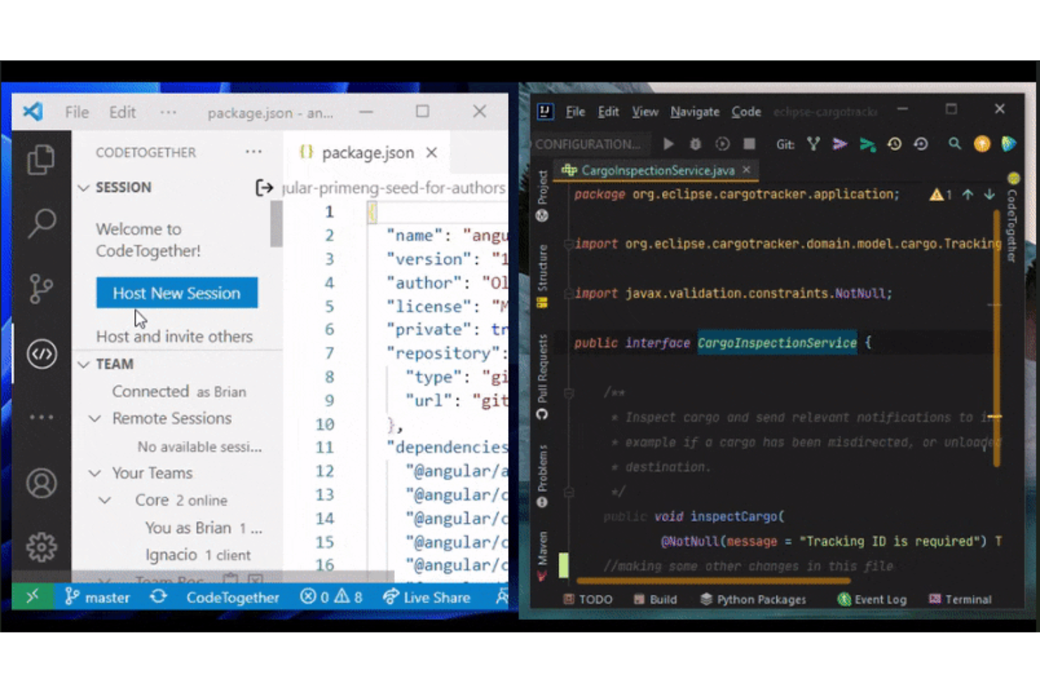 CodeTogether screenshot - 10 beste tools voor programmeren in paren beoordeeld in 2026