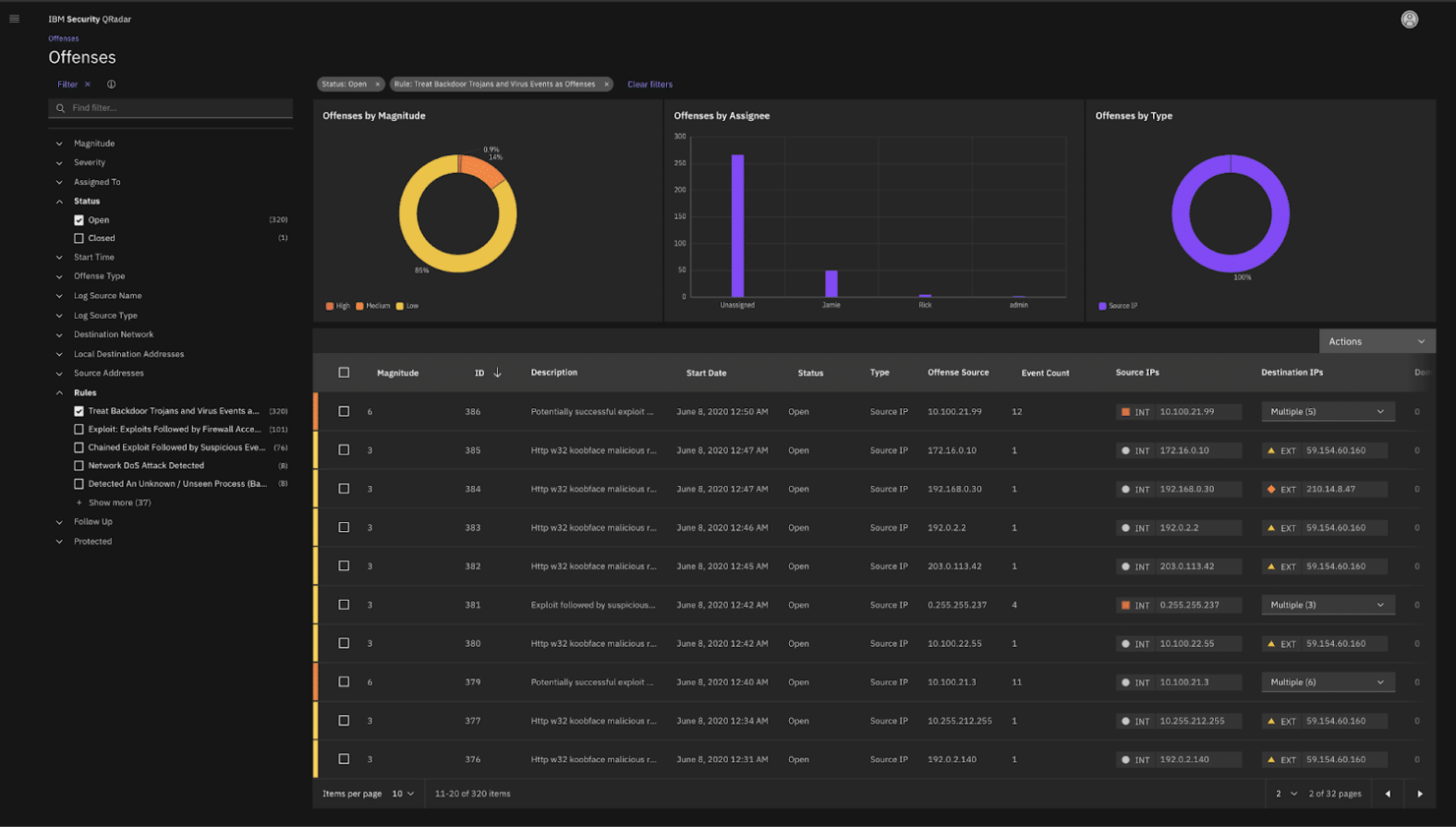 IBM Security QRadar SIEM screenshot - 10 beste software voor incidentrespons beoordeeld in 2026