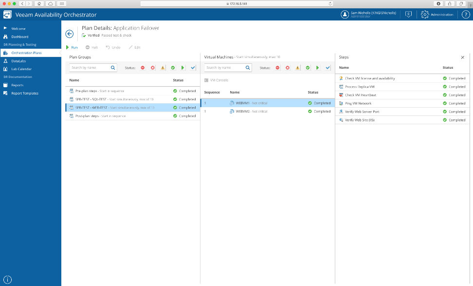 Veeam screenshot - 10 beste software voor noodherstel: maak uw gegevens kogelvrij