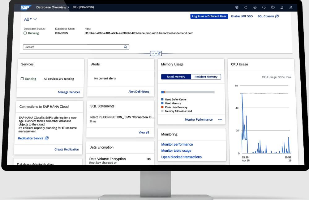 SAP HANA screenshot - 10 beste software voor gegevensvirtualisatie voor 2026