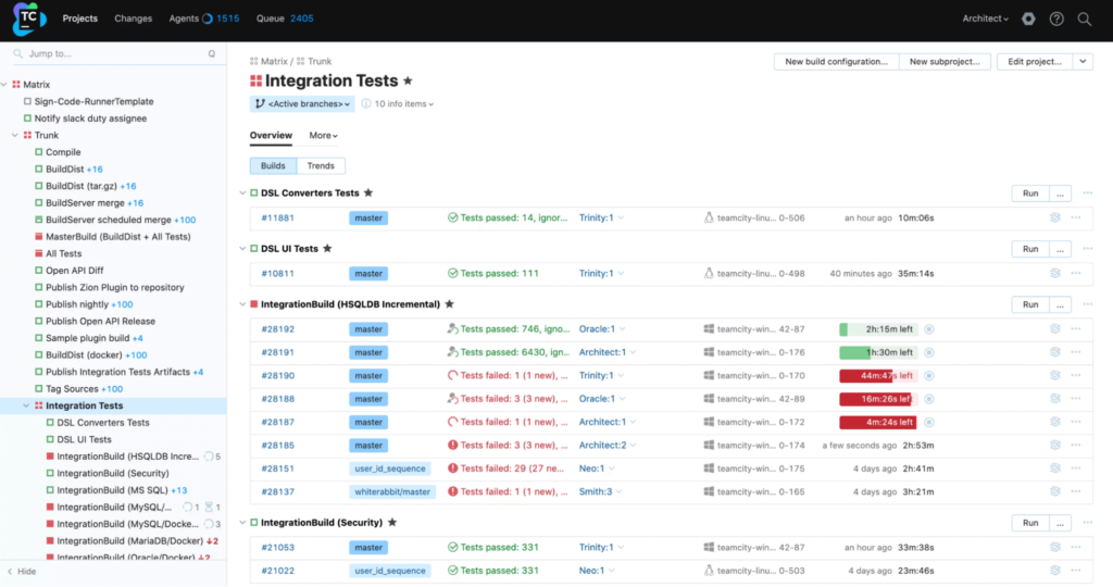 TeamCity screenshot - 10 beste tools voor continue integratie die je niet kunt negeren