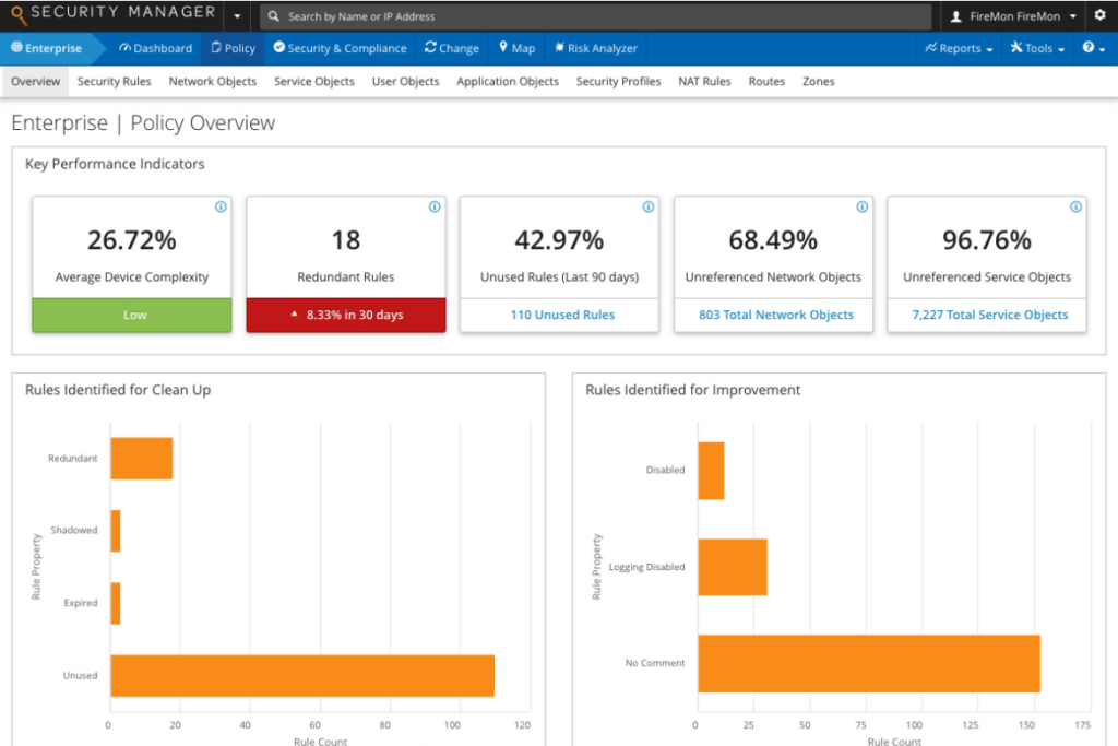 FireMon screenshot - 10 beste firewall-auditsoftwaretools voor 2026