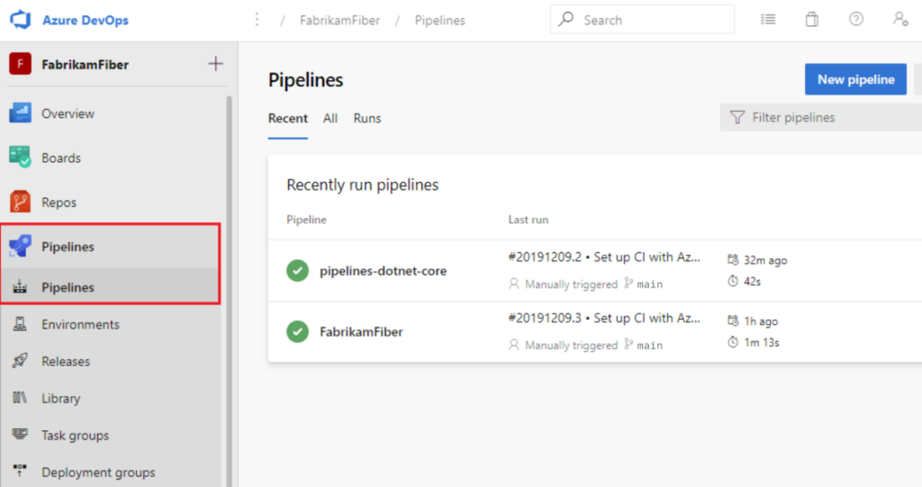 Microsoft Azure DevOps Server screenshot - 10 beste tools voor continue implementatie in 2026