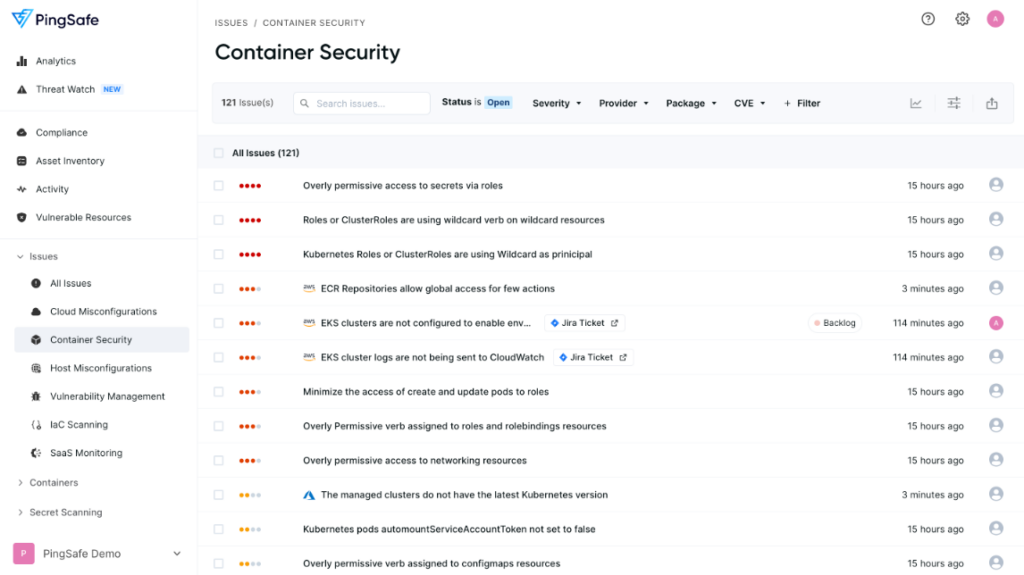 PingSafe screenshot - 10 beste containerbeveiligingsoplossingen die je moet kennen