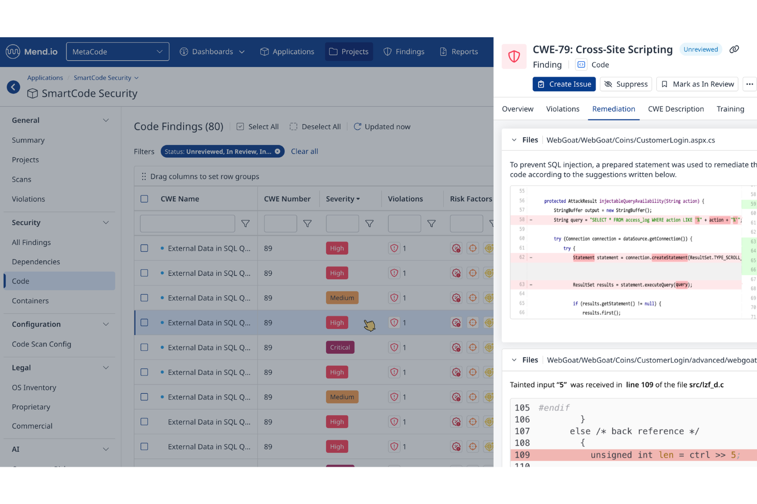 Mend.io screenshot - 10 beste tools voor codebeoordeling voor ontwikkelaars [Gids voor 2026]
