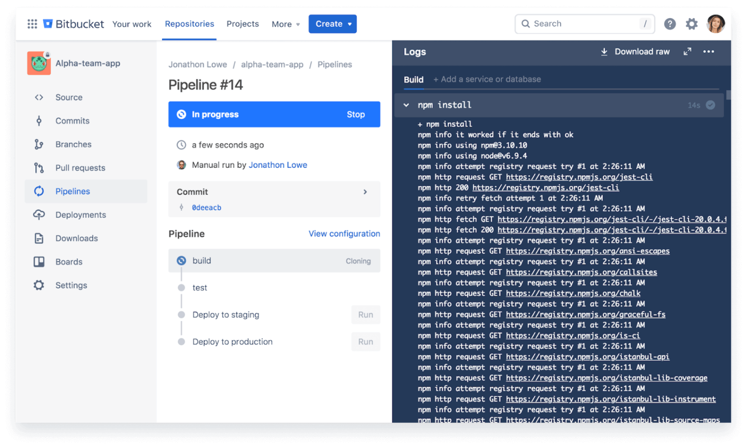 Bitbucket screenshot - 10 beste tools voor codebeoordeling voor ontwikkelaars [Gids voor 2026]