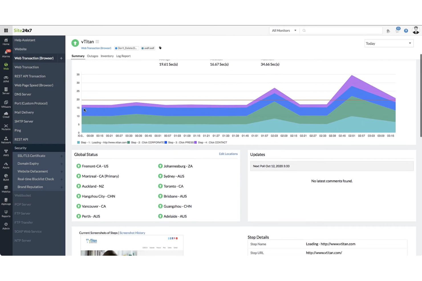Site24x7 screenshot - 10 beste tools voor monitoring van cloudinfrastructuur van 2026