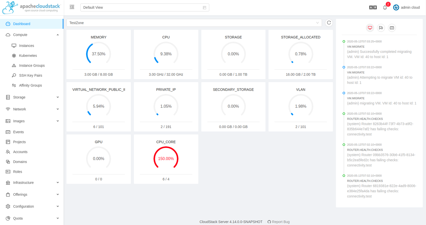 Apache CloudStack screenshot - Gids voor de 10 beste cloudbeheerplatforms van 2026