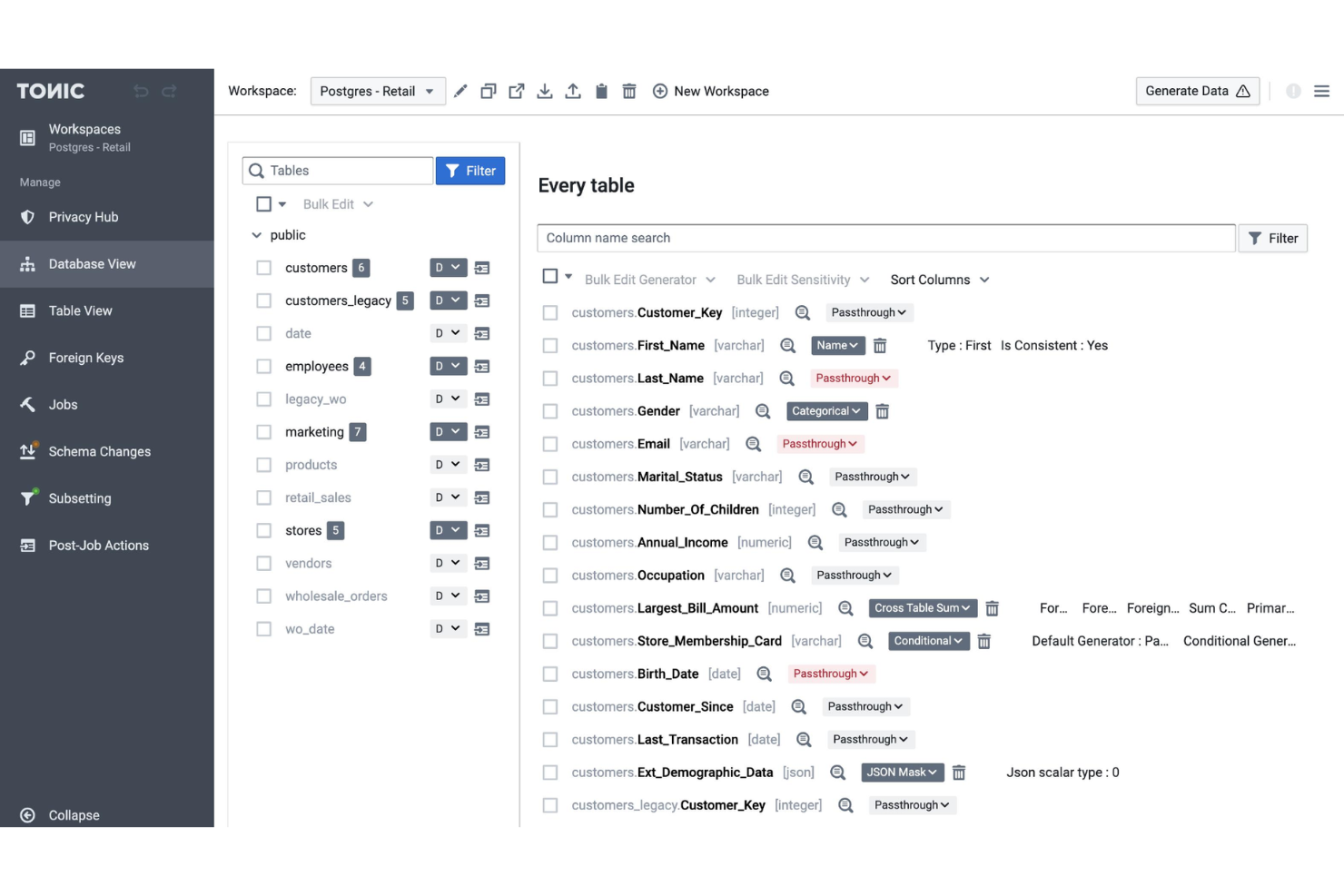 Tonic.ai screenshot - 10 beste tools voor het genereren van synthetische data in 2026