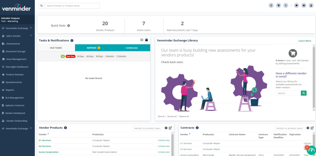 Venminder screenshot - Een CTO’s gids voor 10 OneTrust-alternatieven