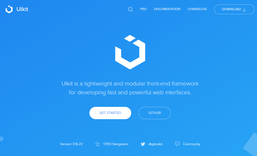 UIkit screenshot - 10 beste alternatieve tools voor Bootstrap voor webdesign in 2026