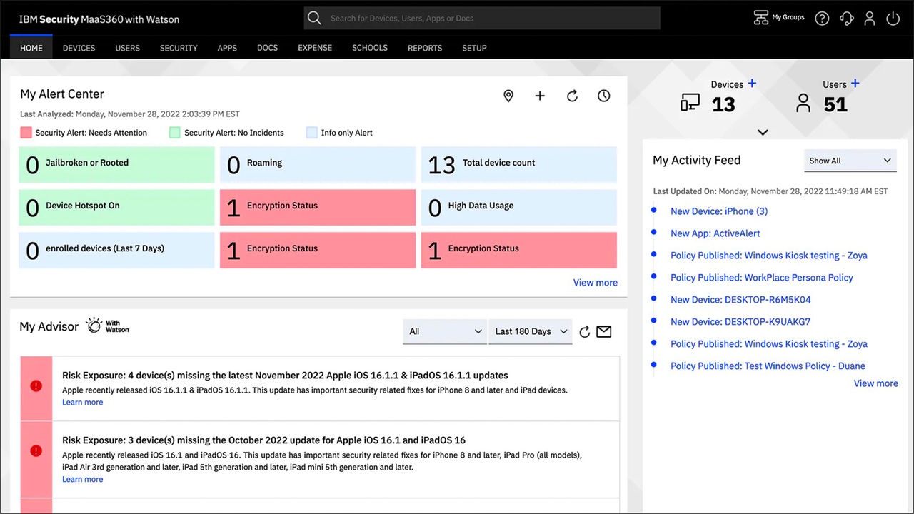 IBM MaaS360 screenshot - 10 beste softwareoplossingen voor Android-apparaatbeheer in 2026