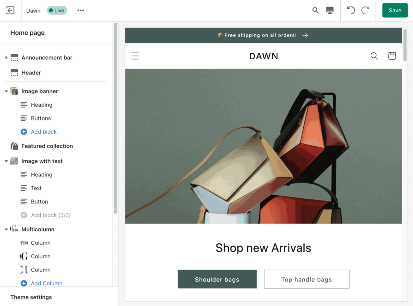 Shopify screenshot - 10 beste softwarekeuzes voor websiteontwikkeling voor 2026