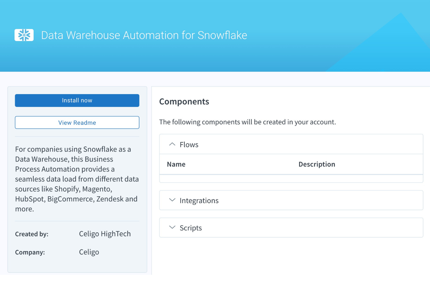 Celigo screenshot - 10 beste software voor datawarehouses van 2026