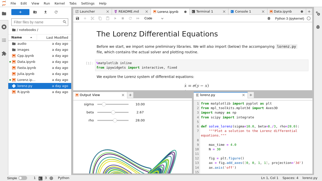 JupyterLab screenshot - 10 beste IDE-software voor 2026 (meer dan 10 getest)