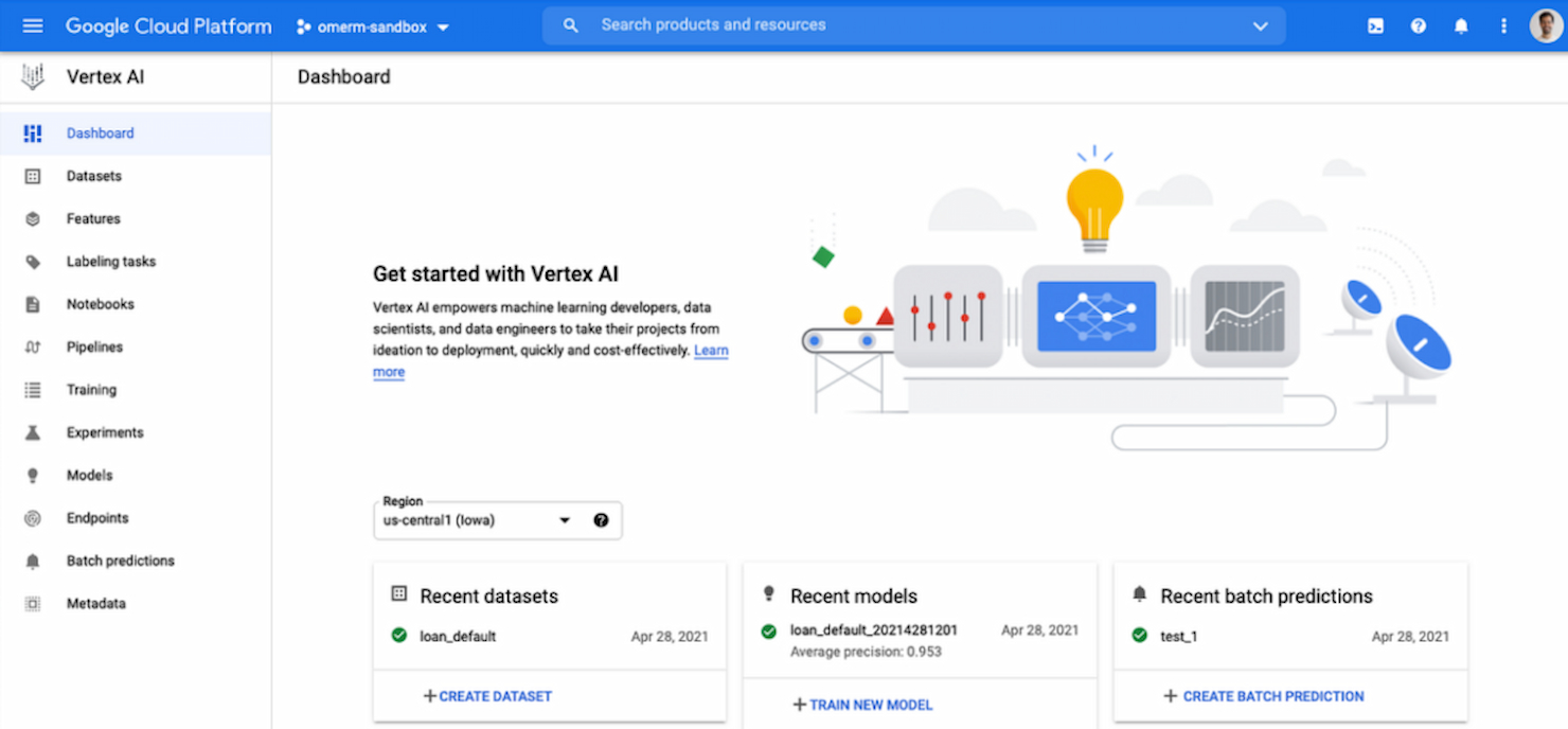Vertex AI screenshot - De 10 beste software voor machinaal leren in 2026