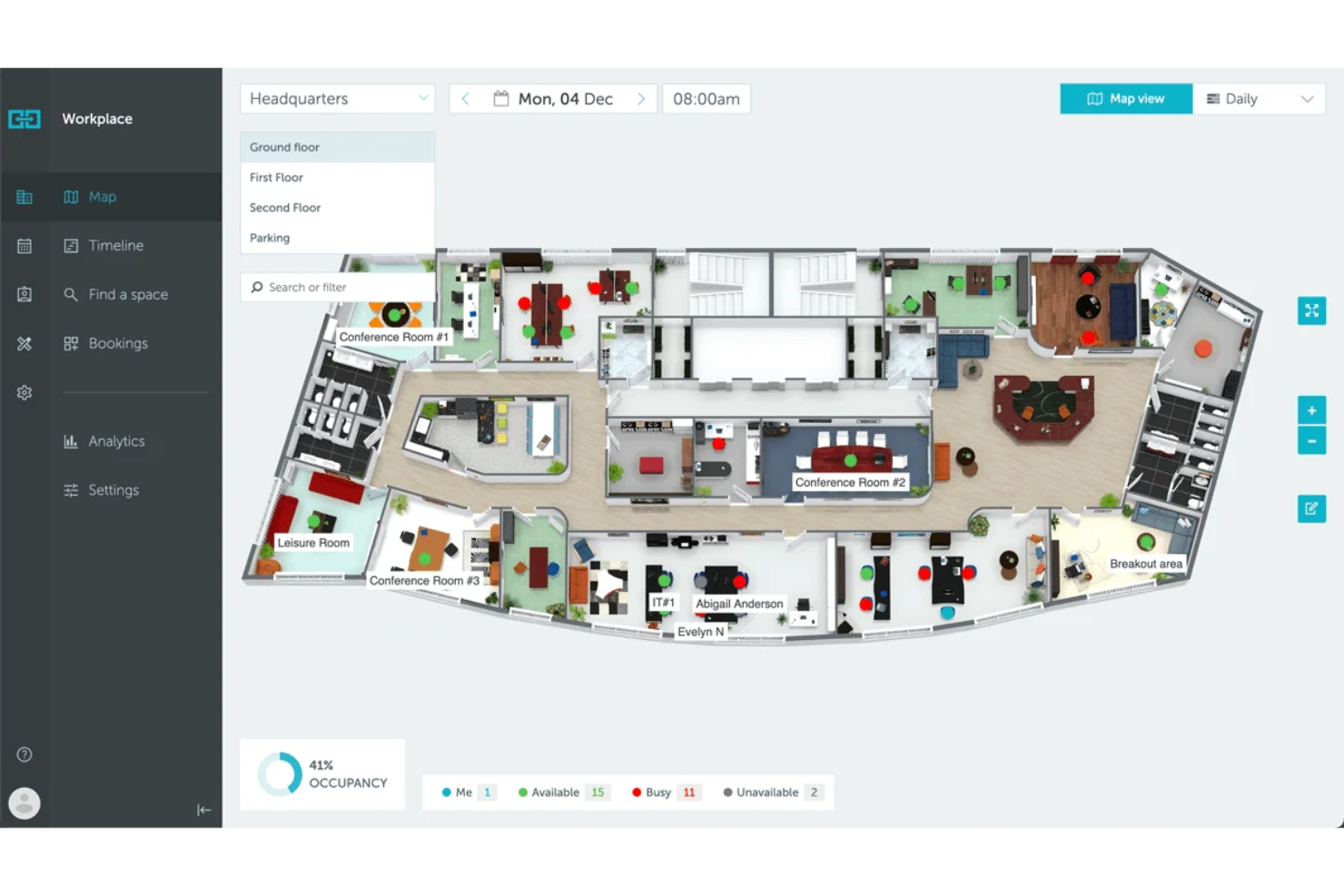 YAROOMS screenshot - 10 beste reserveringstools voor flexwerkplekken voor softwareontwikkelaars in 2026