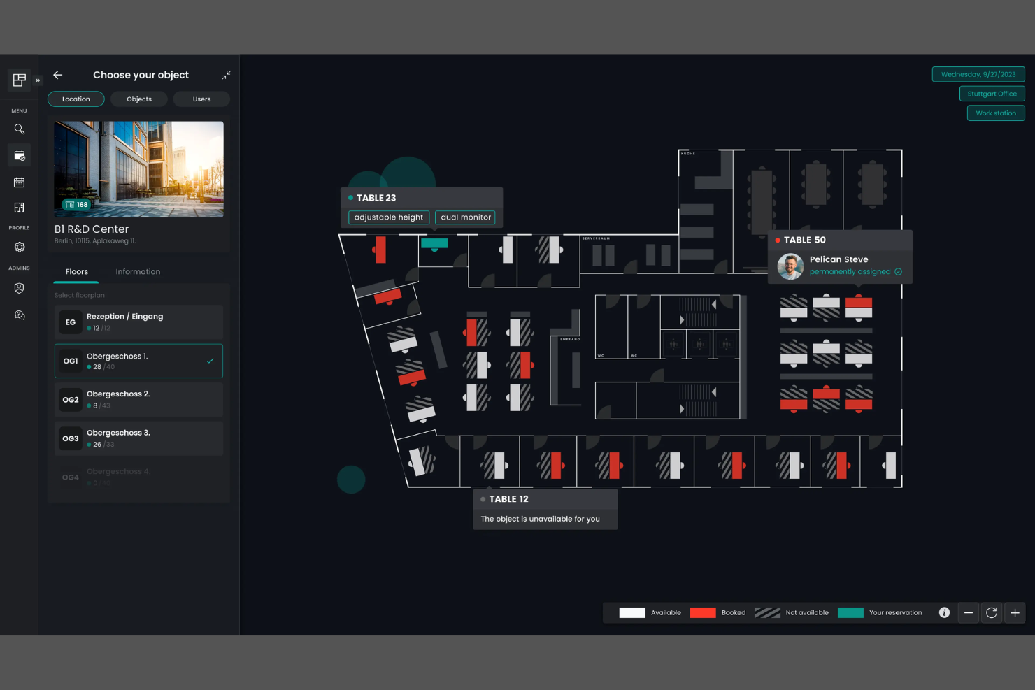 Flexopus screenshot - 10 beste AI-software voor het reserveren van flexwerkplekken in 2026