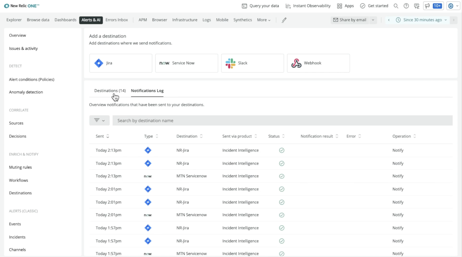 New Relic screenshot - 10 beste testmanagementtools voor Jira in 2026