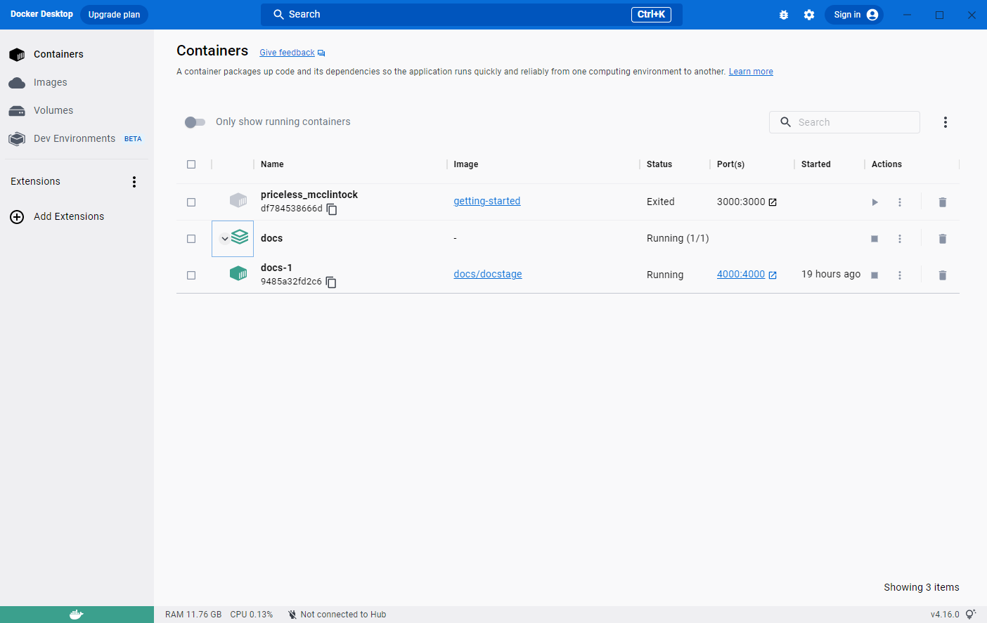 Docker screenshot - 10 Beste DevOps-hulpmiddelen beoordeeld voor 2026