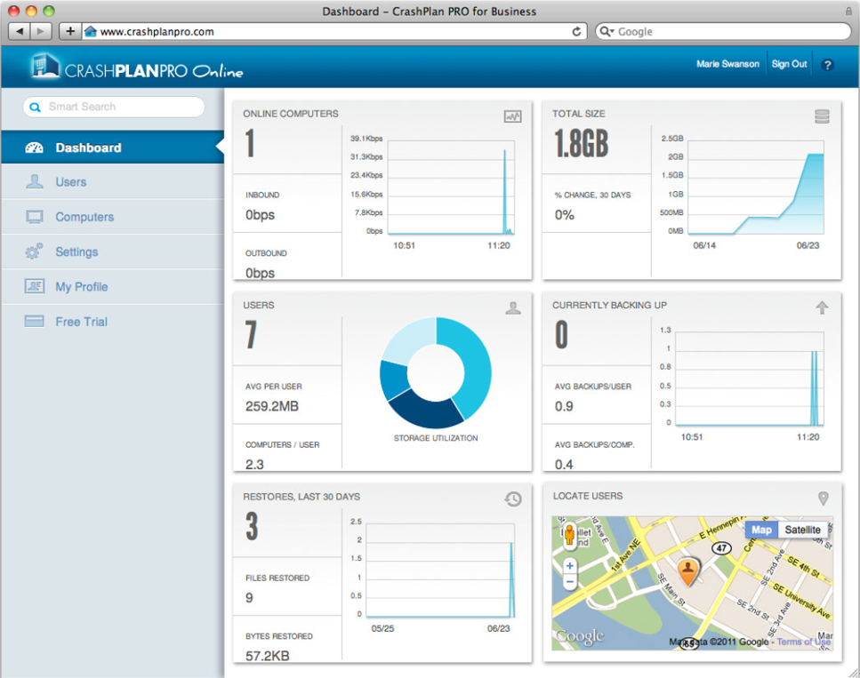 CrashPlan screenshot - De 10 beste cloudback-upoplossingen ontdekken