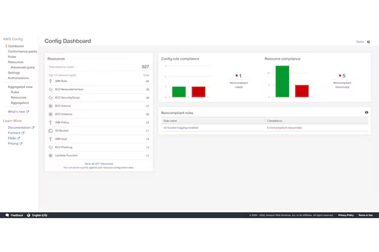 AWS Config screenshot - 10 beste configuratiebeheertools voor ondernemingen in 2026