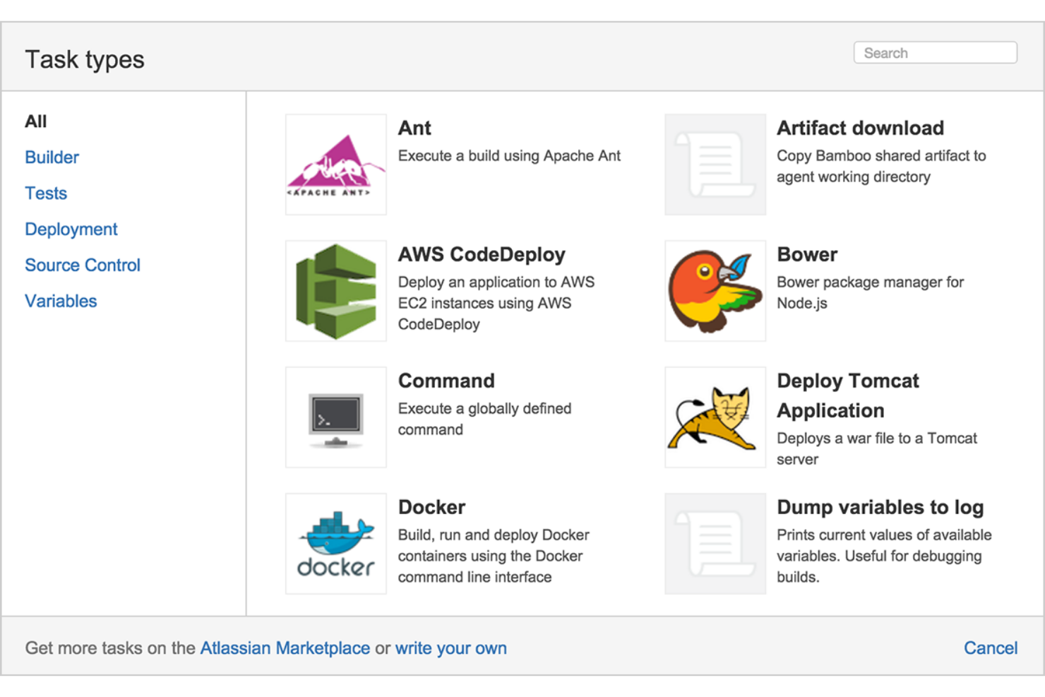 Bamboo by Atlassian screenshot - 10 beste configuratiebeheertools voor ondernemingen in 2026