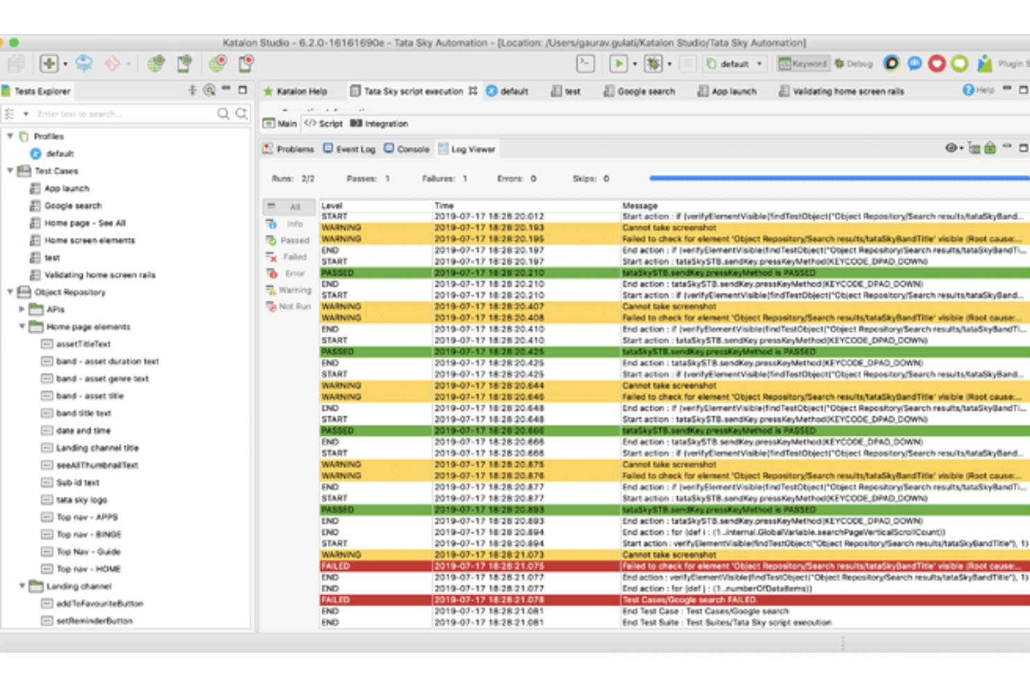 Katalon screenshot - 10 beste hulpmiddelen voor black-box testen beoordeeld voor 2026