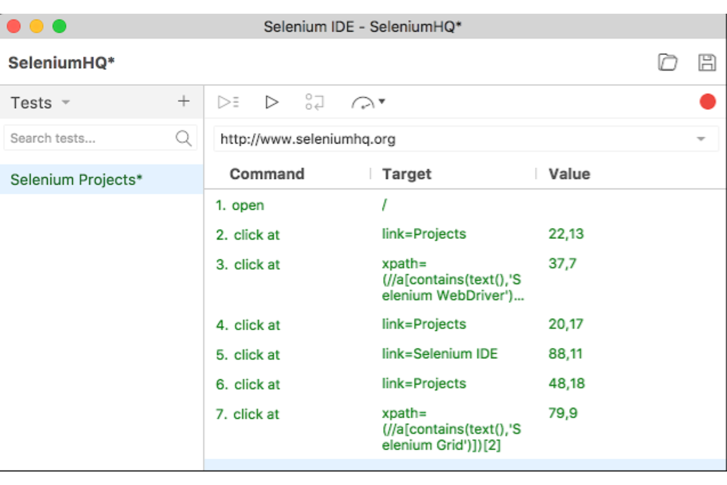 Selenium IDE screenshot - 10 beste hulpmiddelen voor black-box testen beoordeeld voor 2026