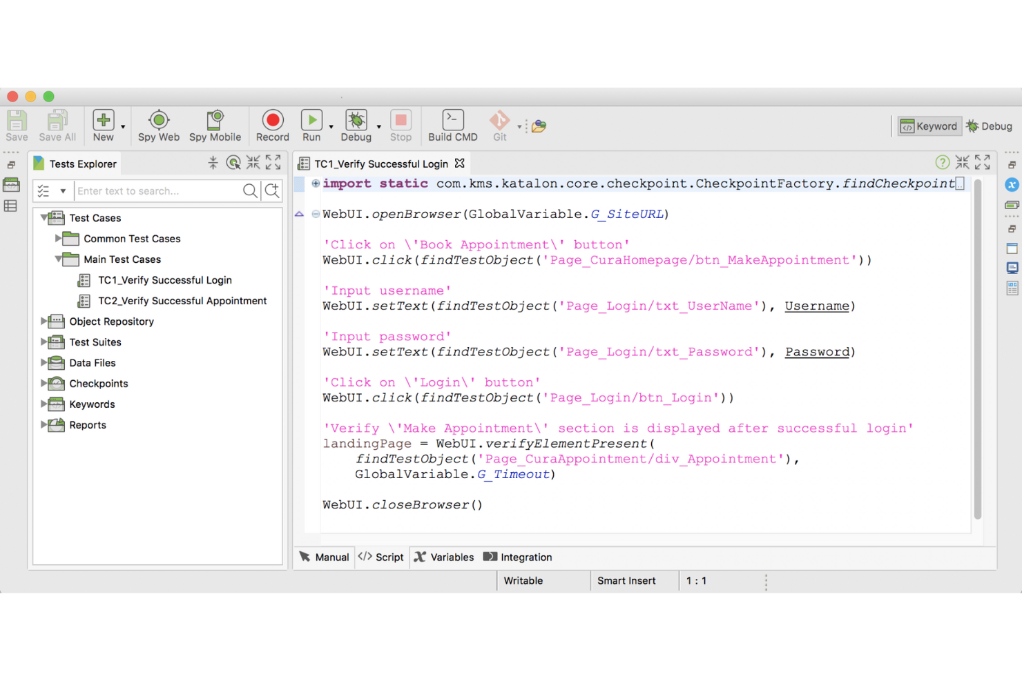 Katalon Studio screenshot - 20 beste tools voor mobiele testautomatisering in 2026