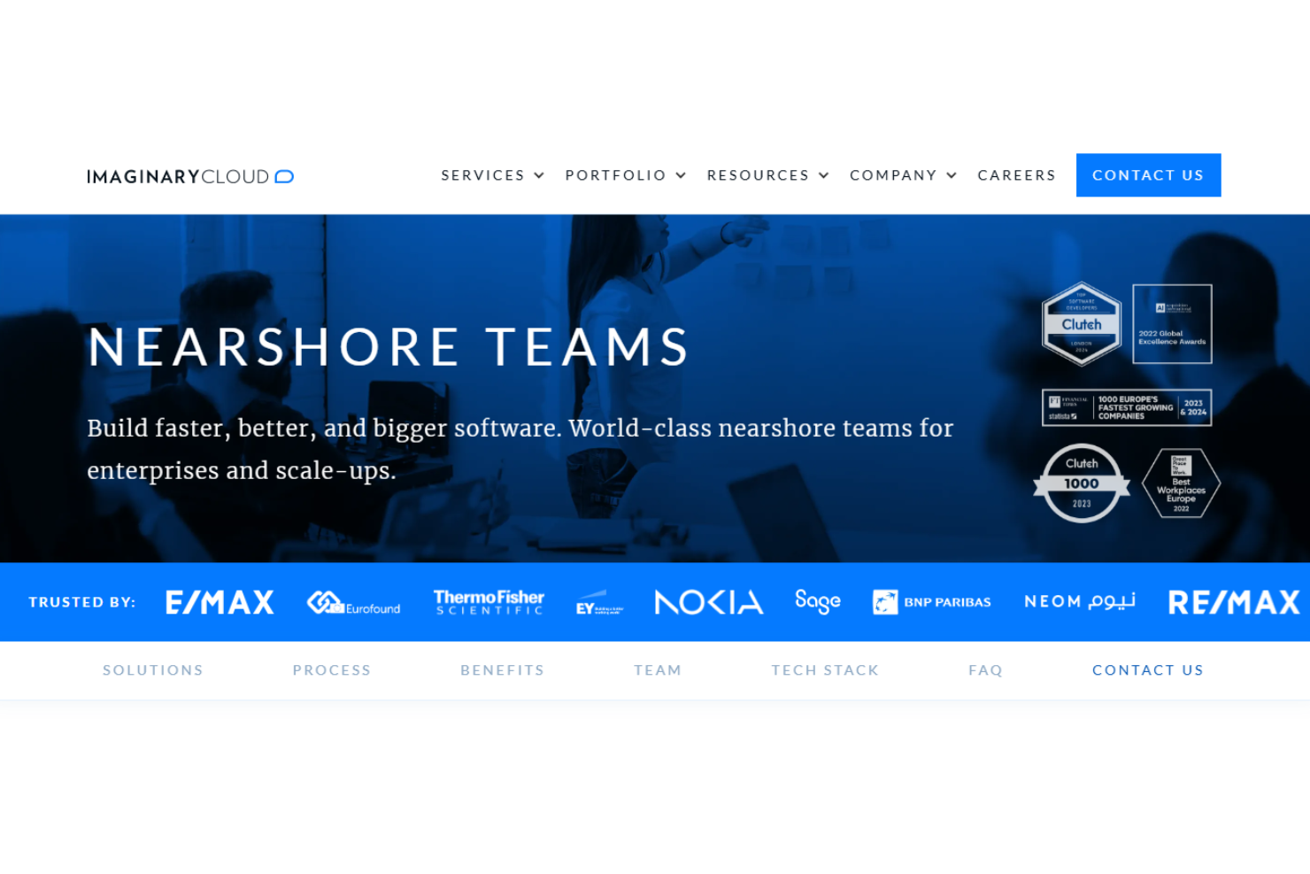 ImaginaryCloud screenshot - 10 beste nearshore-softwareontwikkelingsbedrijven in 2026