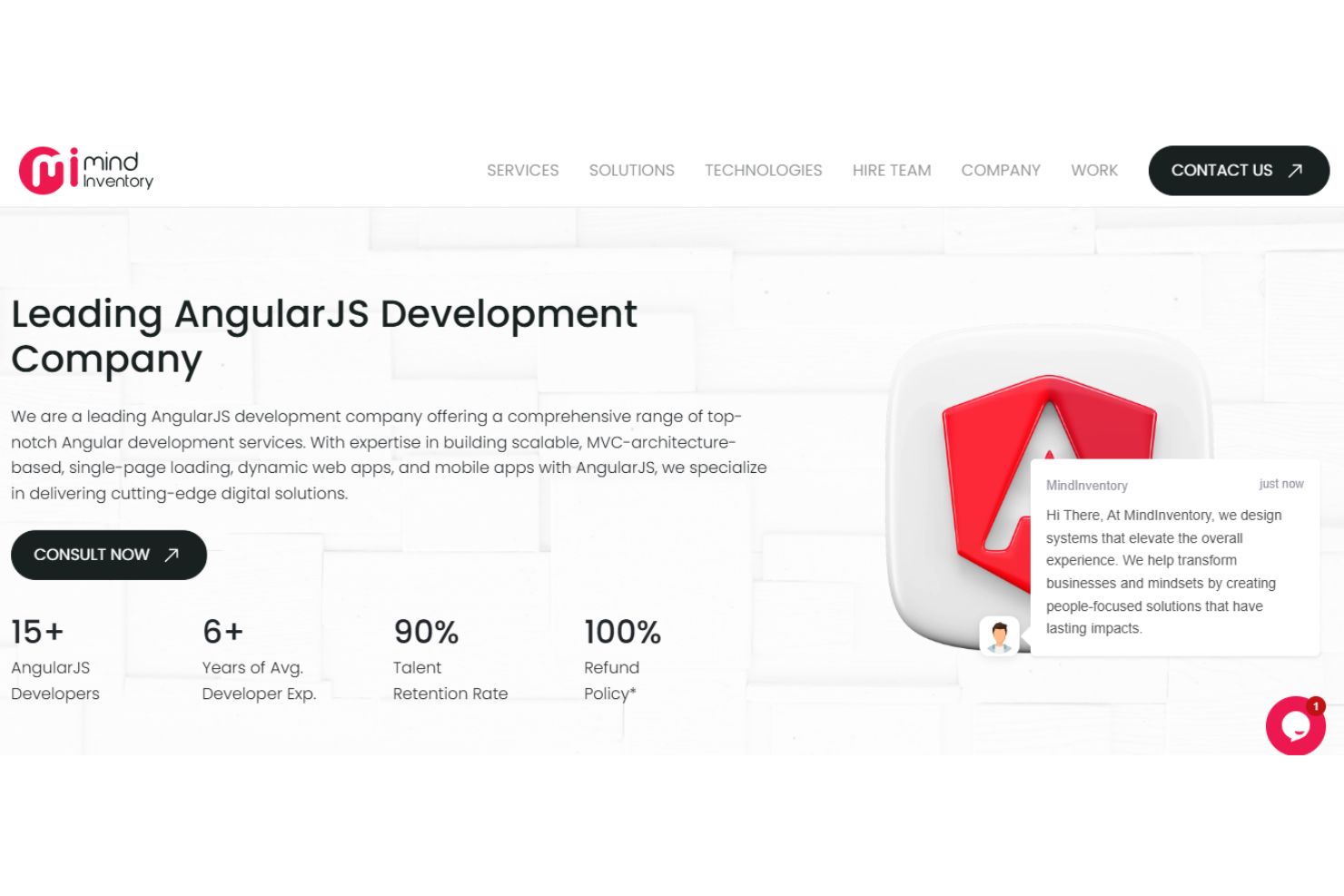 MindInventory screenshot - 10 Beste Angular-ontwikkelingsdiensten in 2026