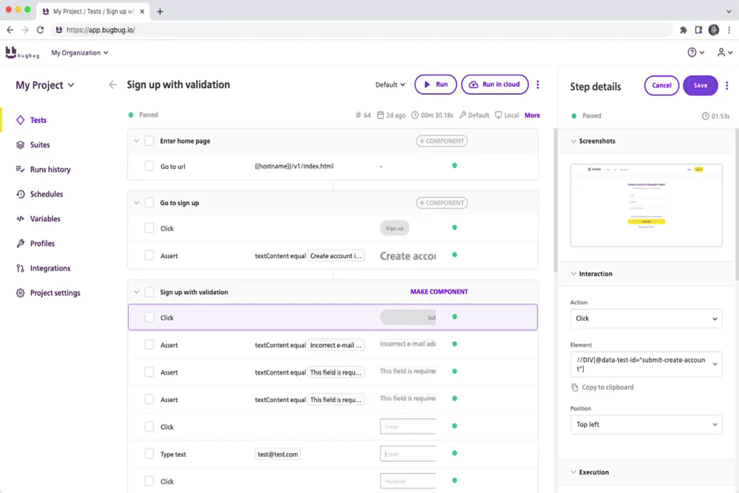 BugBug screenshot - 10 beste tools voor het testen van webapplicaties, beoordeeld voor 2026