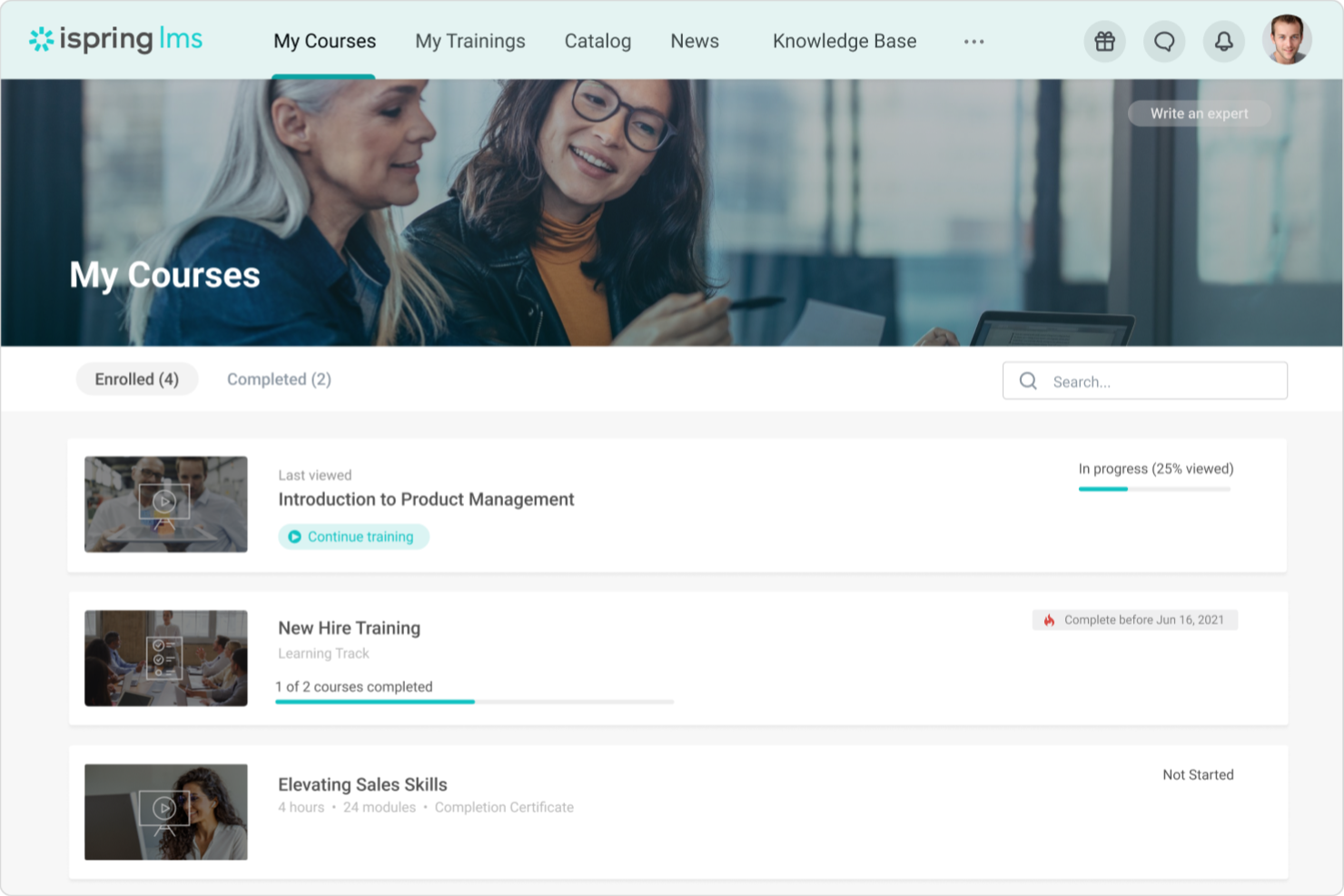 iSpring LMS screenshot - 10 beste compliancesoftware beoordeeld in 2026