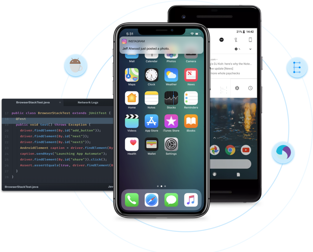 BrowserStack screenshot - 20 beste tools voor het testen van mobiele applicaties in 2026