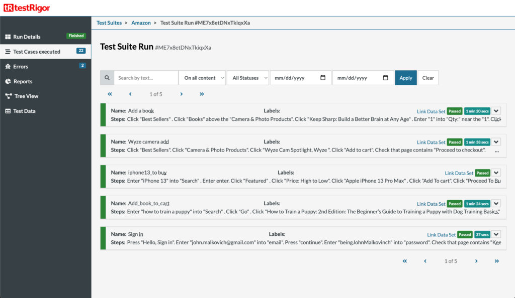 testRigor screenshot - 10 beste tools voor mobiel testen beoordeeld in 2026