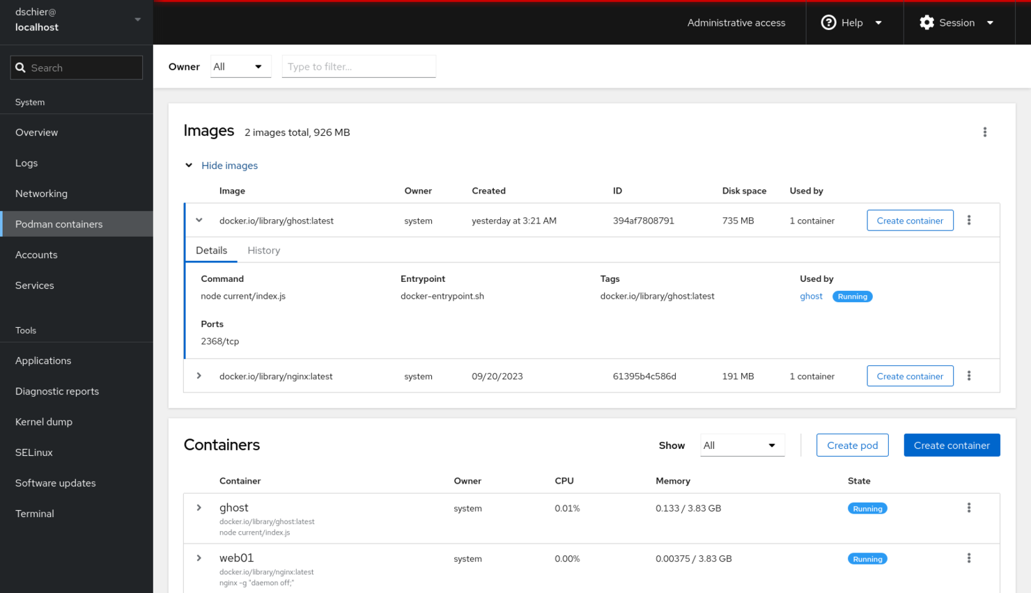 Podman screenshot - 10 beste AWS DevOps-tools beoordeeld in 2026