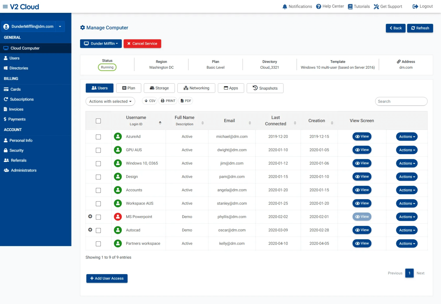 V2 Cloud screenshot - 10 beste VDI-oplossingen van 2026