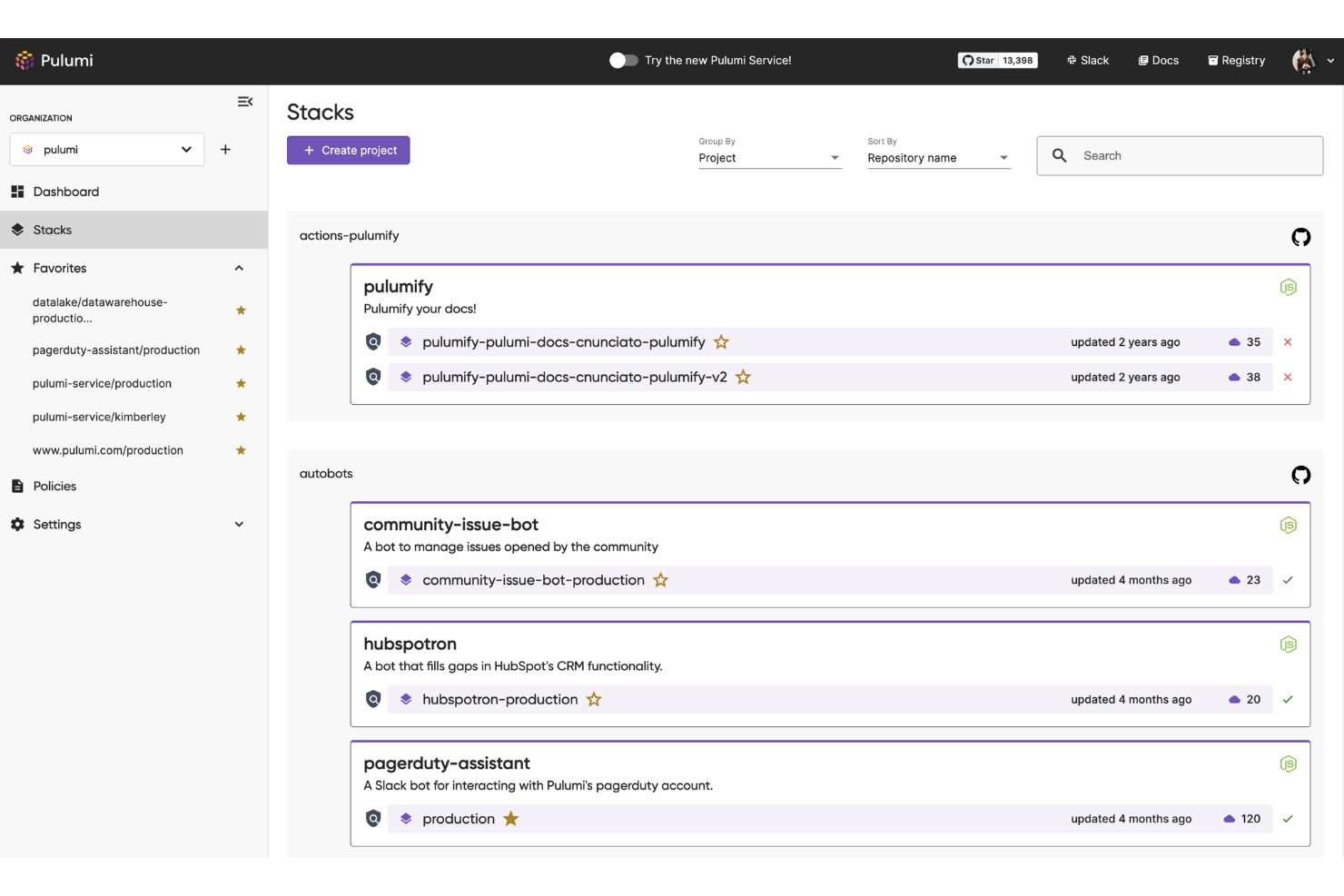 Pulumi screenshot - 10 beste DevOps-platforms beoordeeld in 2026