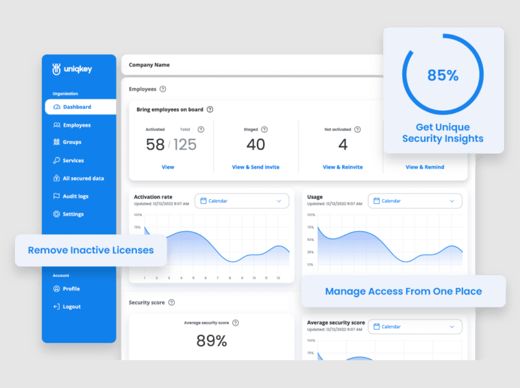 Uniqkey screenshot - 10 beste software voor multifactorauthenticatie van 2026